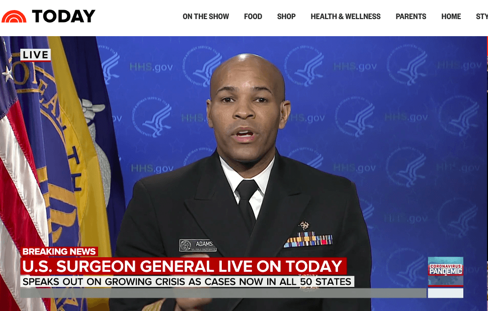 US surgeon general: ‘If we all pitch in for 15 days, we can flatten the curve’