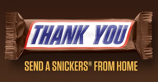 Send a Free Snickers Bar to an Essential Worker