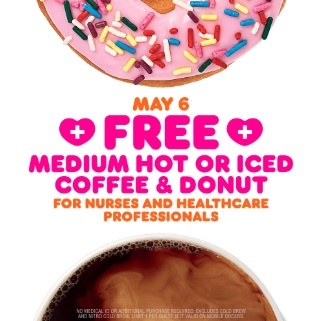 Dunkin’ Donuts Offers Freebies to Healthcare Workers This Wednesday